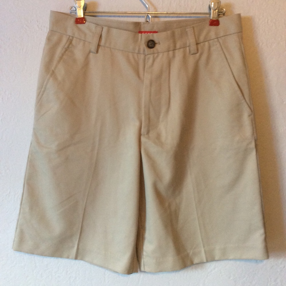 Izod Men’s Khaki/Tan Flat Front Shorts, Size 30